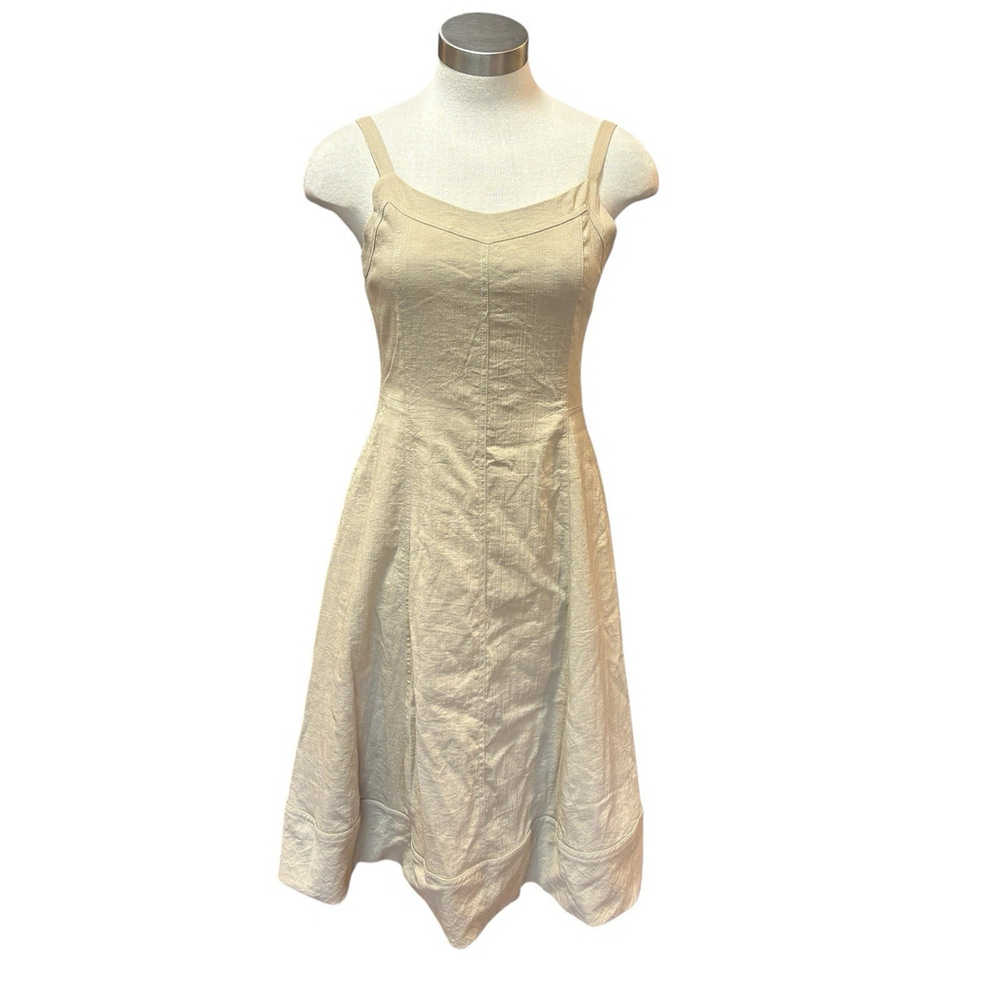 NWT Melanie Lyne Dress Strappy Sundress Tan Textured Stretch Lined Sz. 4